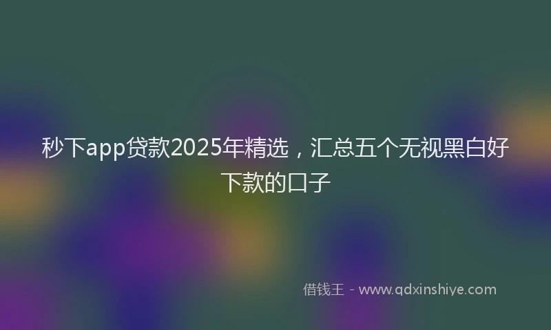 秒下app贷款2025年精选，汇总五个无视黑白好下款的口子