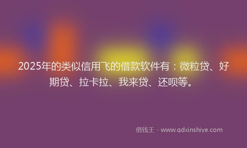 2025年的类似信用飞的借款软件有：微粒贷、好期贷、拉卡拉、我来贷、还呗等。