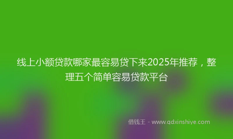 线上小额贷款哪家最容易贷下来2025年推荐，整理五个简单容易贷款平台