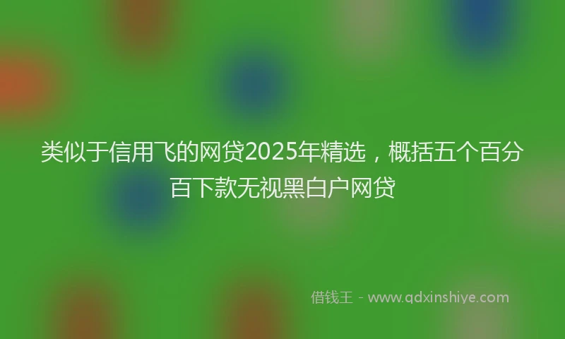 类似于信用飞的网贷2025年精选，概括五个百分百下款无视黑白户网贷