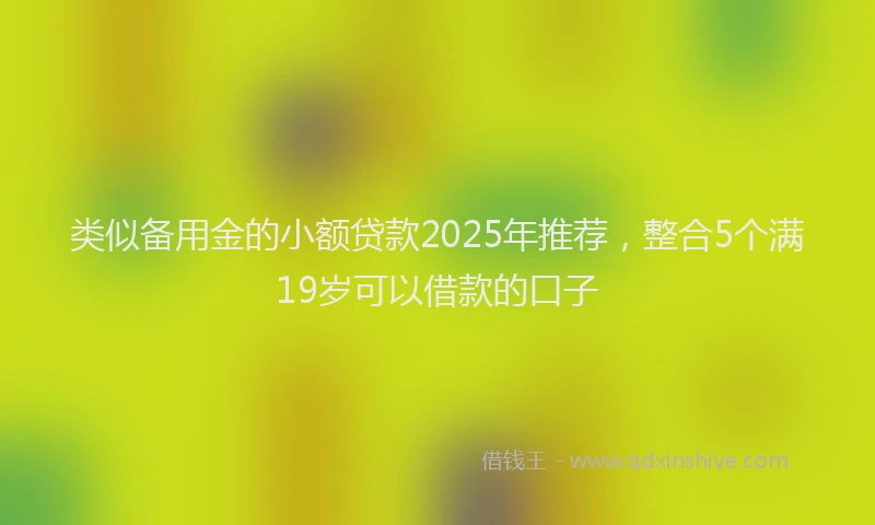 类似备用金的小额贷款2025年推荐，整合5个满19岁可以借款的口子