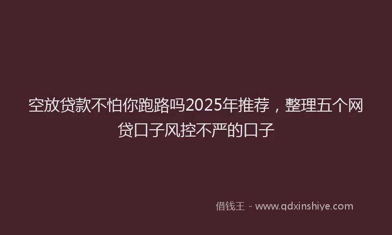 空放贷款不怕你跑路吗2025年推荐，整理五个网贷口子风控不严的口子