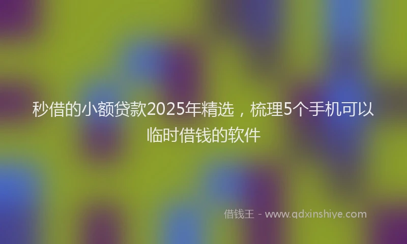 秒借的小额贷款2025年精选，梳理5个手机可以临时借钱的软件