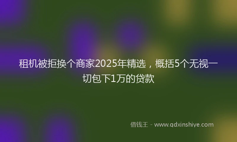 租机被拒换个商家2025年精选，概括5个无视一切包下1万的贷款