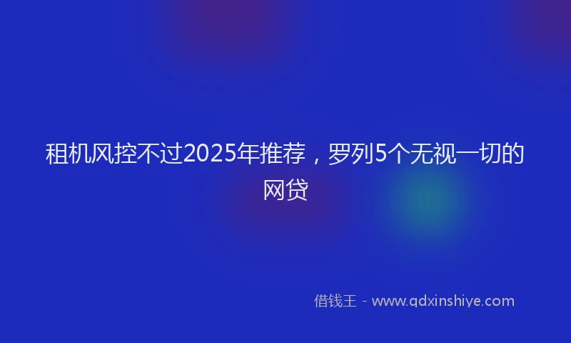 租机风控不过2025年推荐，罗列5个无视一切的网贷