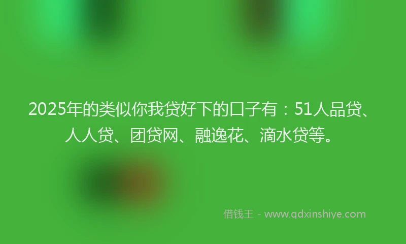 2025年的类似你我贷好下的口子有：51人品贷、人人贷、团贷网、融逸花、滴水贷等。