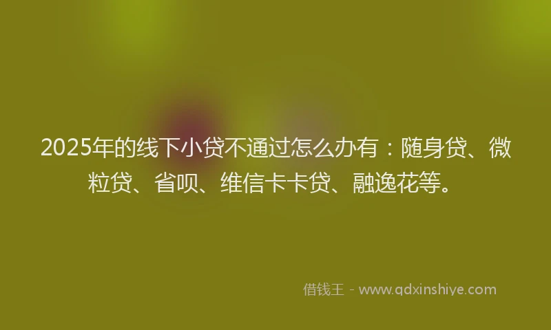 2025年的线下小贷不通过怎么办有：随身贷、微粒贷、省呗、维信卡卡贷、融逸花等。