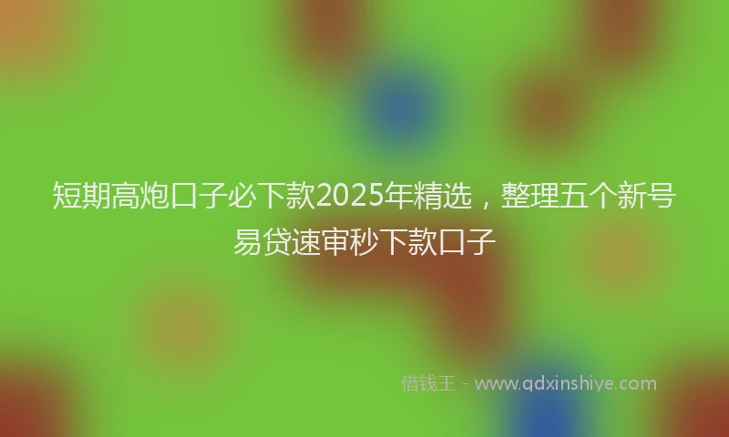短期高炮口子必下款2025年精选，整理五个新号易贷速审秒下款口子