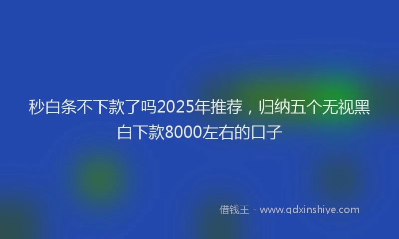 秒白条不下款了吗2025年推荐，归纳五个无视黑白下款8000左右的口子