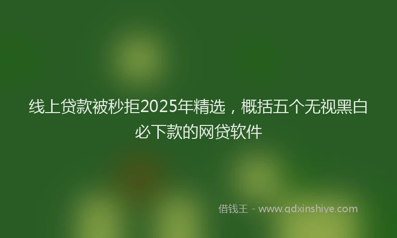 线上贷款被秒拒2025年精选，概括五个无视黑白必下款的网贷软件