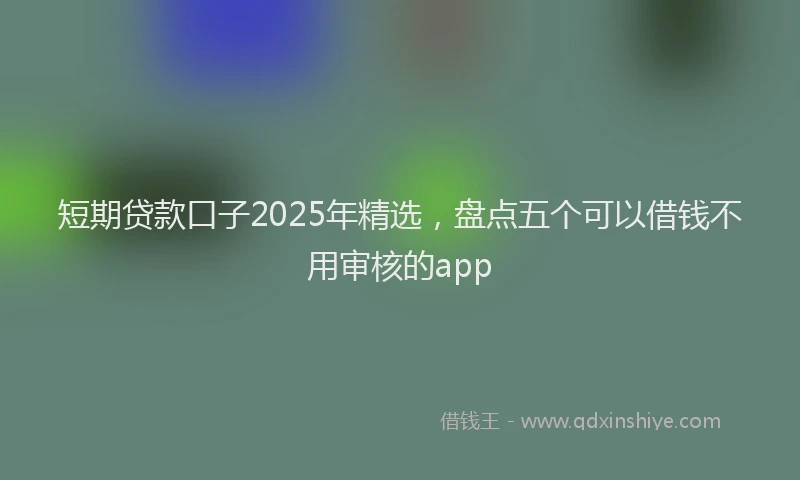 短期贷款口子2025年精选，盘点五个可以借钱不用审核的app
