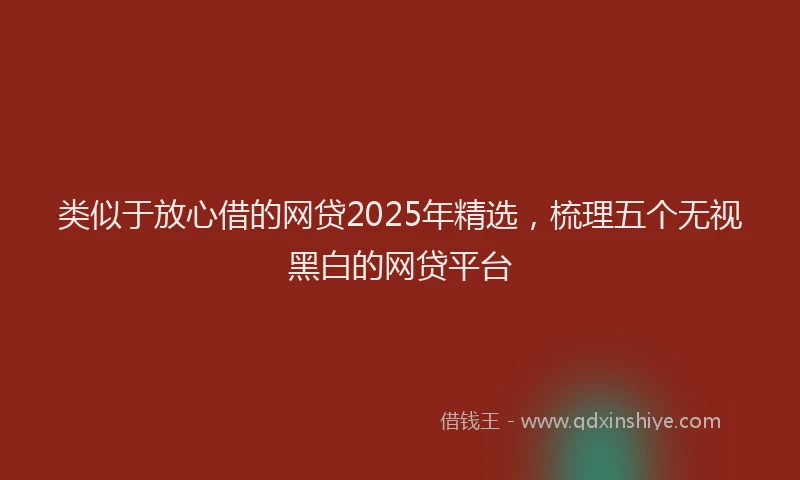 类似于放心借的网贷2025年精选，梳理五个无视黑白的网贷平台