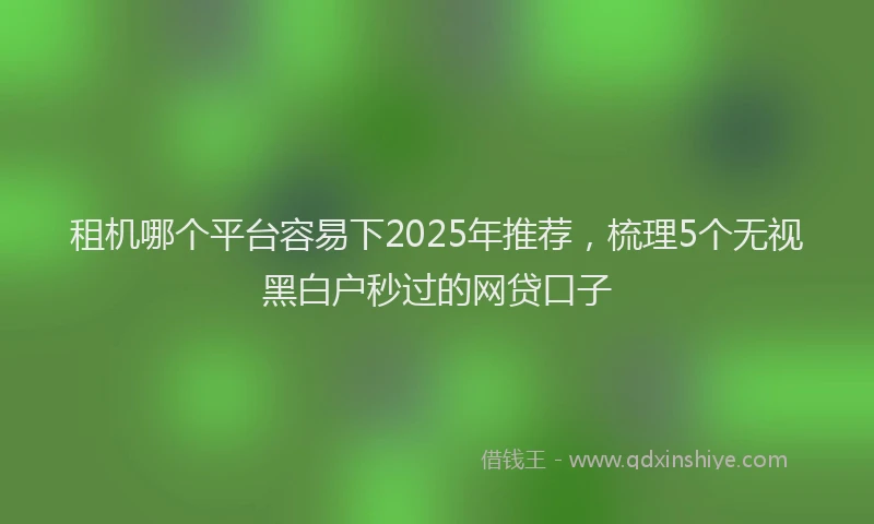 租机哪个平台容易下2025年推荐，梳理5个无视黑白户秒过的网贷口子