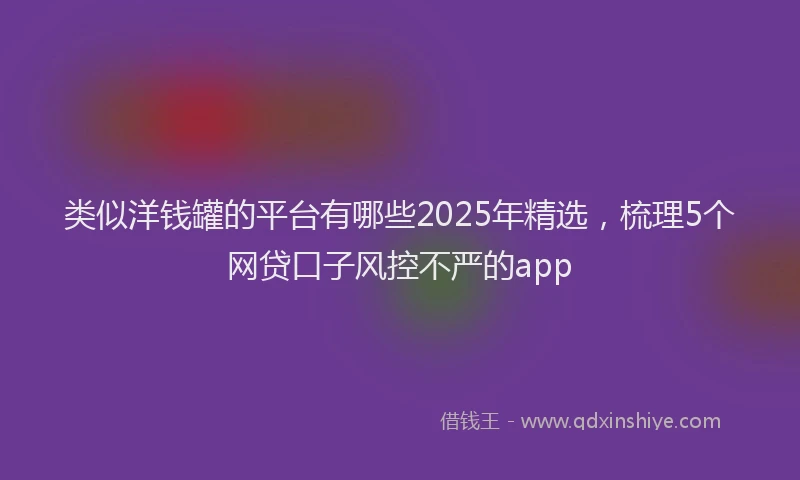 类似洋钱罐的平台有哪些2025年精选，梳理5个网贷口子风控不严的app