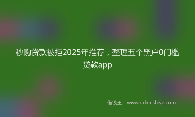 秒购贷款被拒2025年推荐，整理五个黑户0门槛贷款app