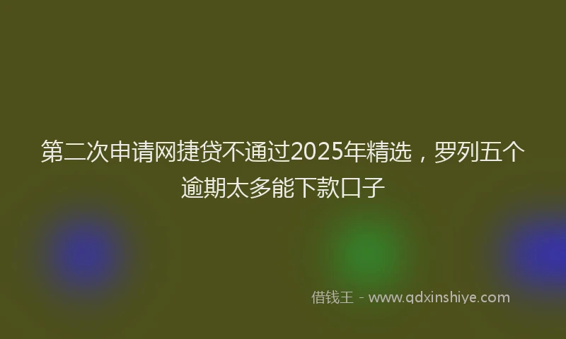 第二次申请网捷贷不通过2025年精选，罗列五个逾期太多能下款口子