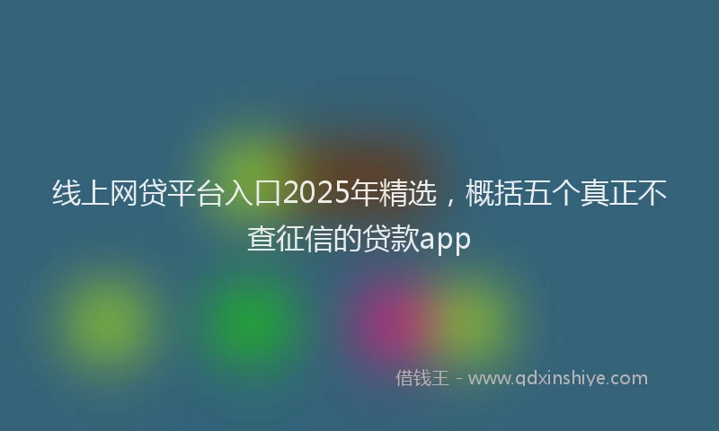 线上网贷平台入口2025年精选，概括五个真正不查征信的贷款app
