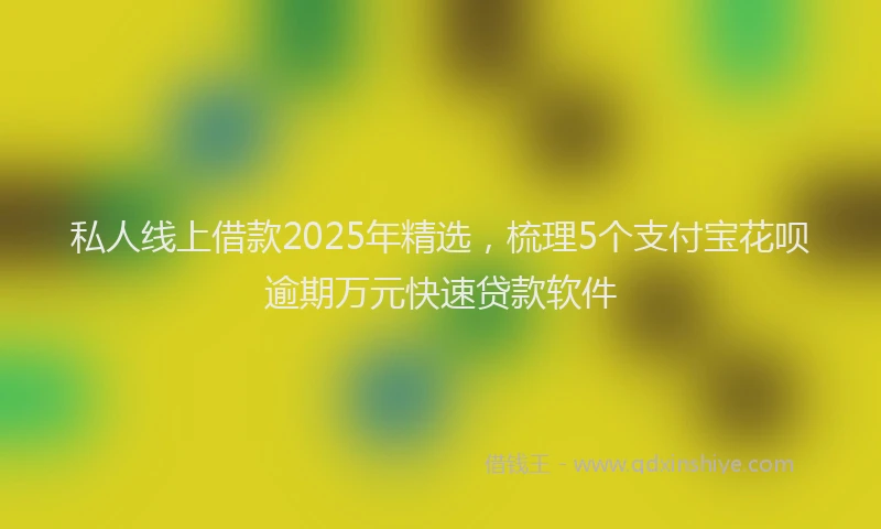 私人线上借款2025年精选，梳理5个支付宝花呗逾期万元快速贷款软件