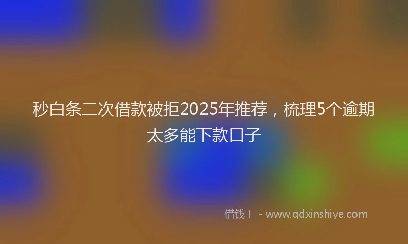 秒白条二次借款被拒2025年推荐，梳理5个逾期太多能下款口子