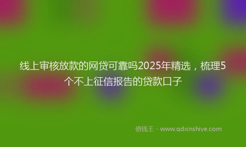 线上审核放款的网贷可靠吗2025年精选，梳理5个不上征信报告的贷款口子