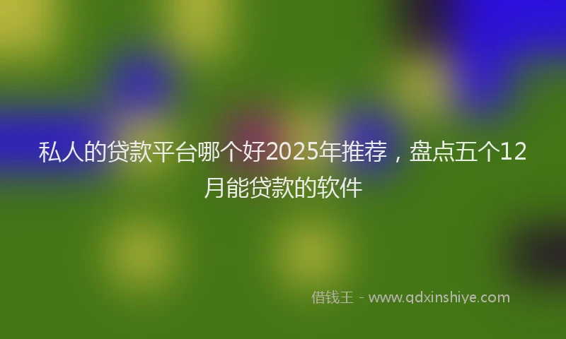 私人的贷款平台哪个好2025年推荐，盘点五个12月能贷款的软件