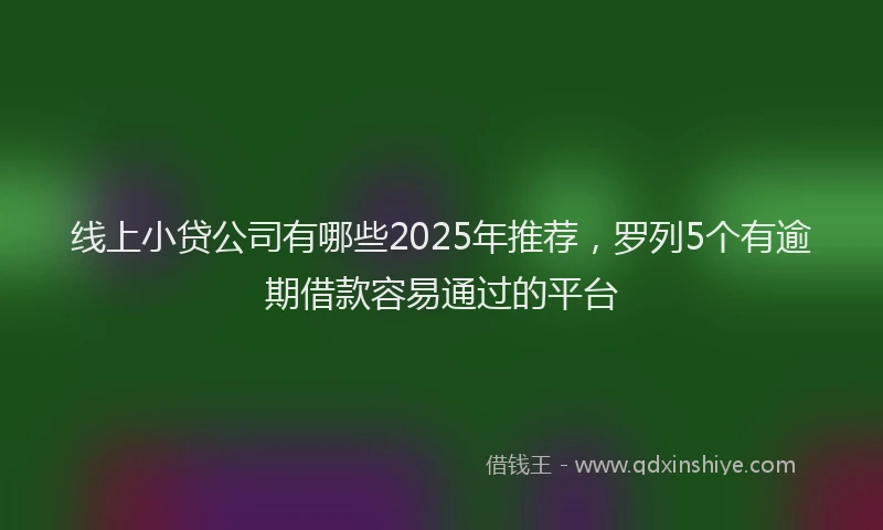 线上小贷公司有哪些2025年推荐，罗列5个有逾期借款容易通过的平台