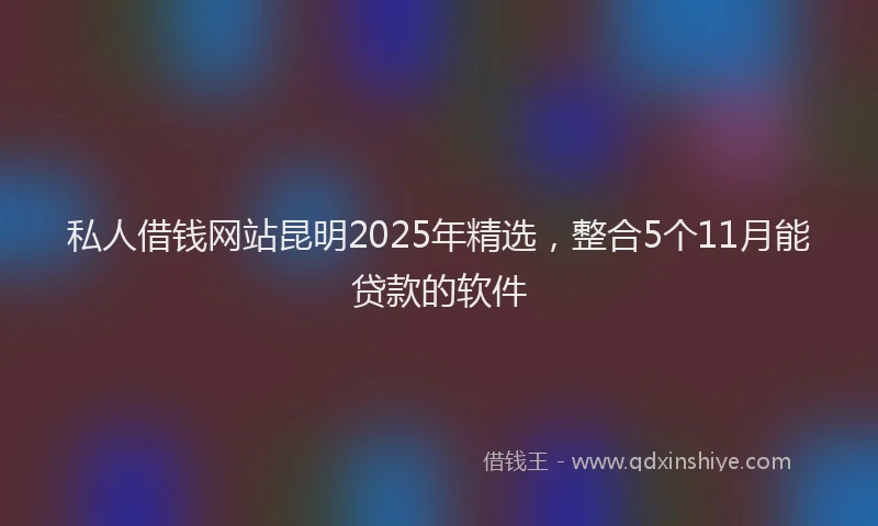 私人借钱网站昆明2025年精选，整合5个11月能贷款的软件