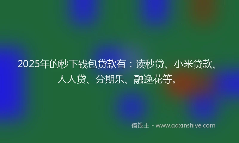 2025年的秒下钱包贷款有：读秒贷、小米贷款、人人贷、分期乐、融逸花等。