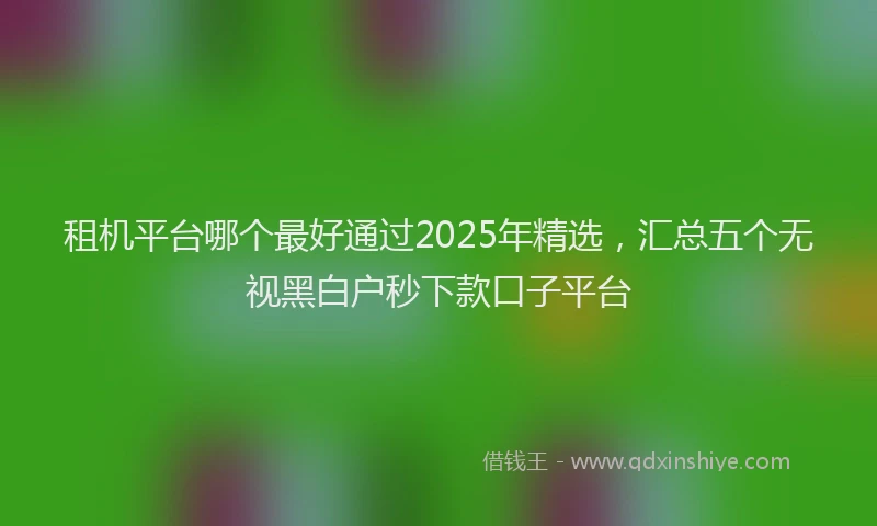 租机平台哪个最好通过2025年精选，汇总五个无视黑白户秒下款口子平台