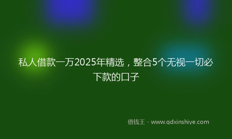 私人借款一万2025年精选，整合5个无视一切必下款的口子