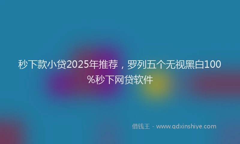秒下款小贷2025年推荐，罗列五个无视黑白100%秒下网贷软件