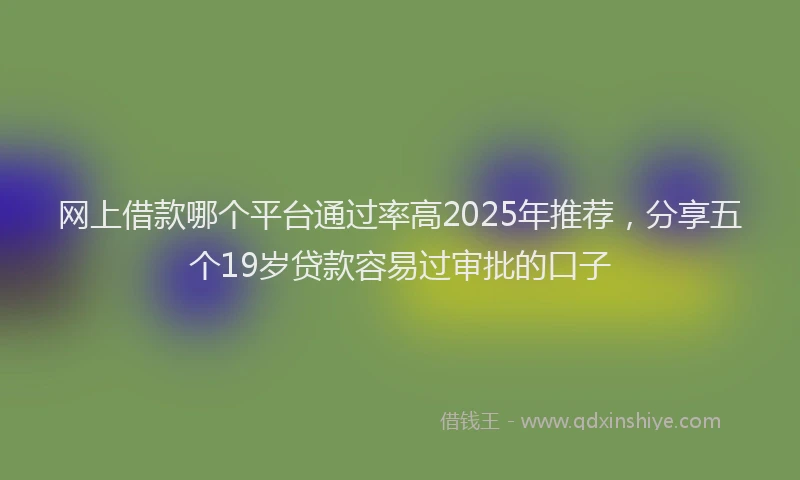网上借款哪个平台通过率高2025年推荐，分享五个19岁贷款容易过审批的口子