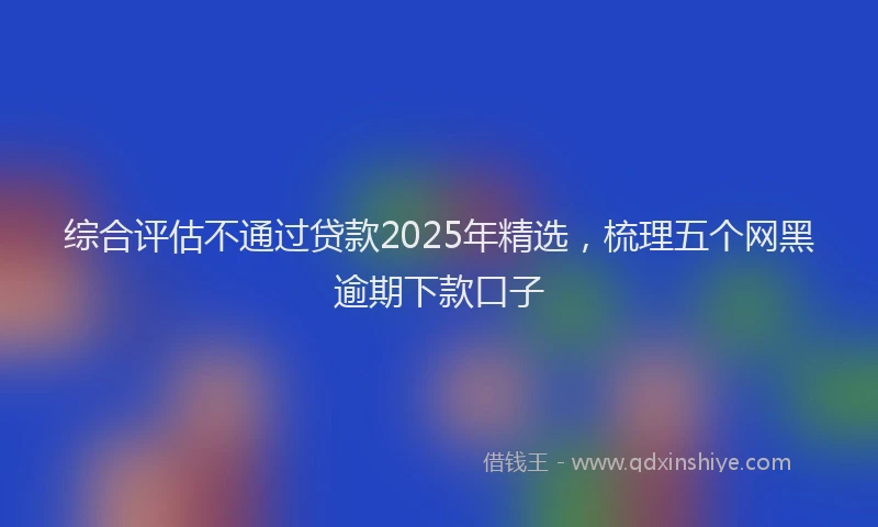 综合评估不通过贷款2025年精选，梳理五个网黑逾期下款口子