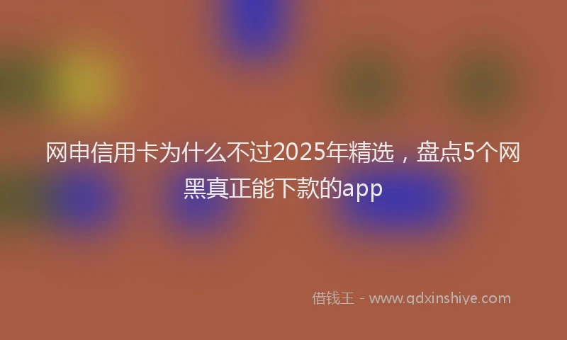 网申信用卡为什么不过2025年精选，盘点5个网黑真正能下款的app