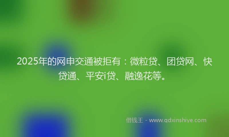 2025年的网申交通被拒有：微粒贷、团贷网、快贷通、平安i贷、融逸花等。