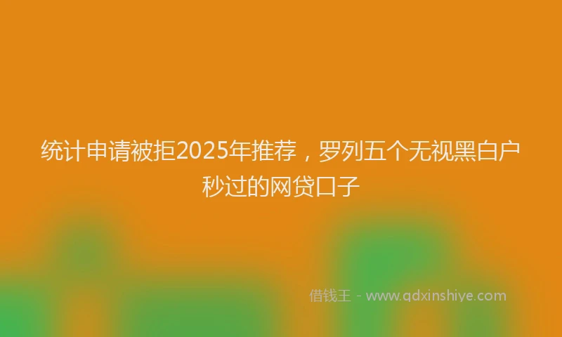 统计申请被拒2025年推荐，罗列五个无视黑白户秒过的网贷口子