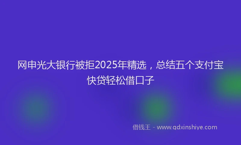 网申光大银行被拒2025年精选，总结五个支付宝快贷轻松借口子