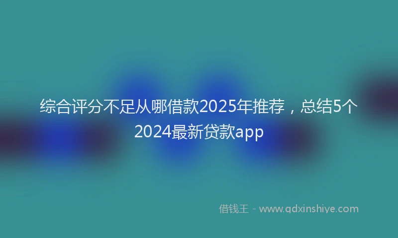 综合评分不足从哪借款2025年推荐，总结5个2024最新贷款app