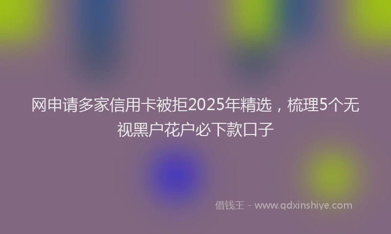 网申请多家信用卡被拒2025年精选，梳理5个无视黑户花户必下款口子
