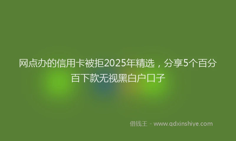 网点办的信用卡被拒2025年精选，分享5个百分百下款无视黑白户口子