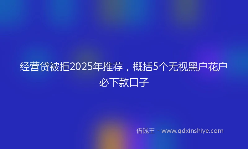 经营贷被拒2025年推荐，概括5个无视黑户花户必下款口子