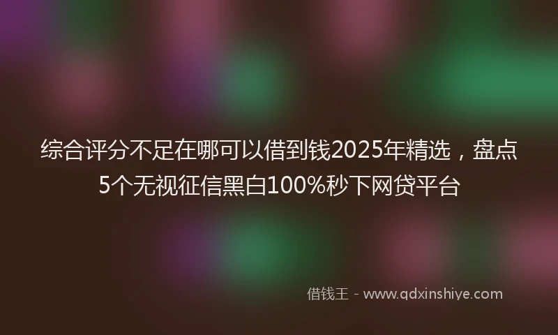 综合评分不足在哪可以借到钱2025年精选，盘点5个无视征信黑白100%秒下网贷平台