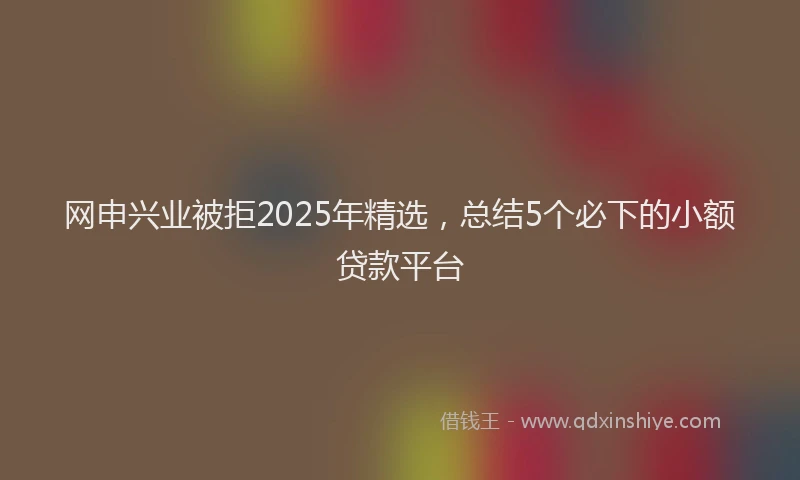 网申兴业被拒2025年精选,总结5个必下的小额贷款平台