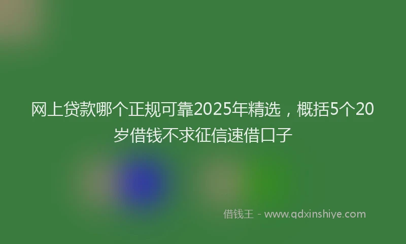 网上贷款哪个正规可靠2025年精选，概括5个20岁借钱不求征信速借口子