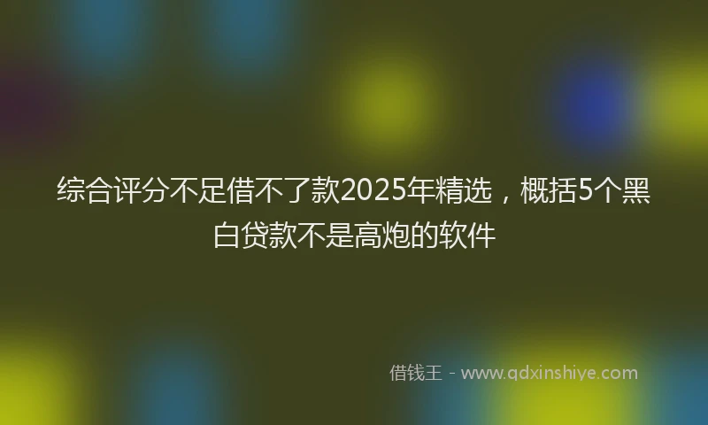 综合评分不足借不了款2025年精选，概括5个黑白贷款不是高炮的软件