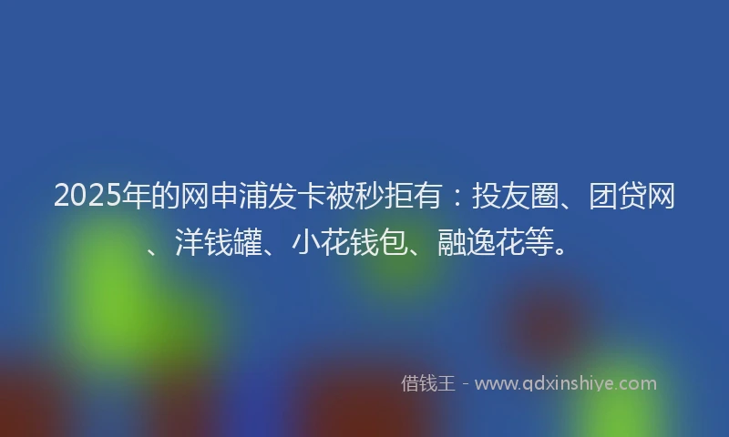 2025年的网申浦发卡被秒拒有：投友圈、团贷网、洋钱罐、小花钱包、融逸花等。