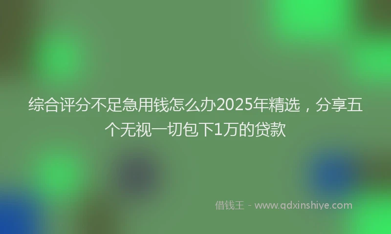综合评分不足急用钱怎么办2025年精选，分享五个无视一切包下1万的贷款