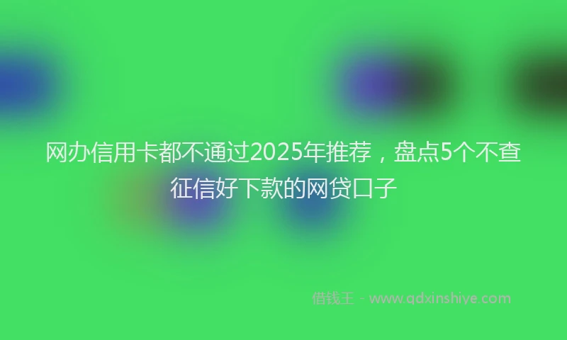 网办信用卡都不通过2025年推荐，盘点5个不查征信好下款的网贷口子