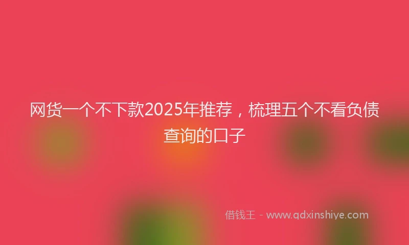 网货一个不下款2025年推荐，梳理五个不看负债查询的口子