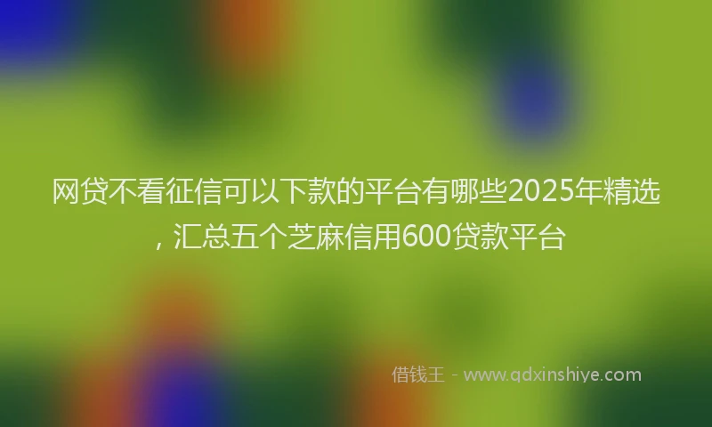网贷不看征信可以下款的平台有哪些2025年精选，汇总五个芝麻信用600贷款平台